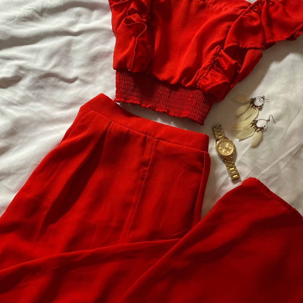 Red Two Piece Set - Picture 2 of 3